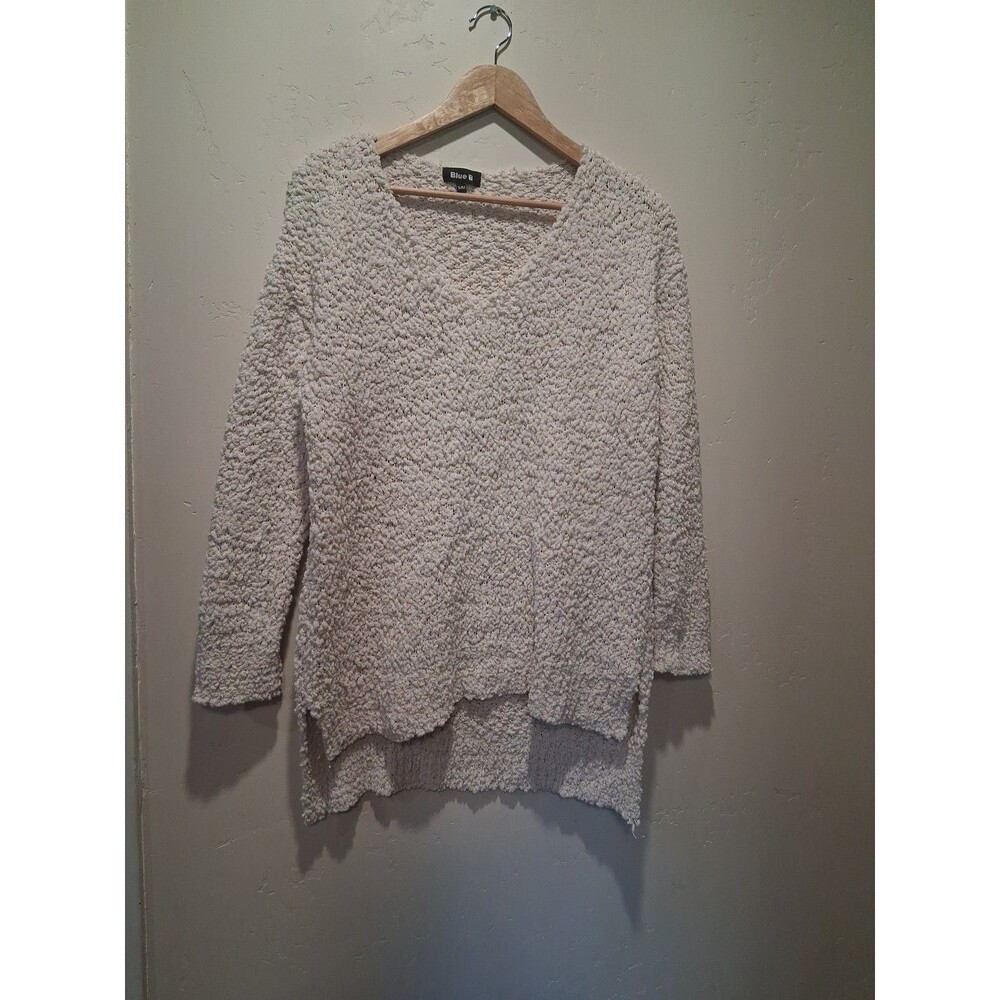 Blue B Size S/M Boho Indie Spring Boutique Popcorn Knit Sweater Ivory